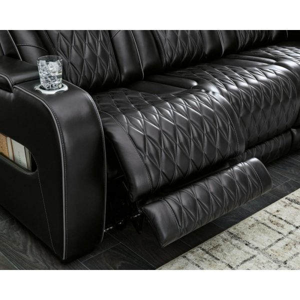 Leather Match Power Recl Loveseat W/ Console & Adj Hdrsts  |  Reclining Loveseats Living Room Reclining Loveseats