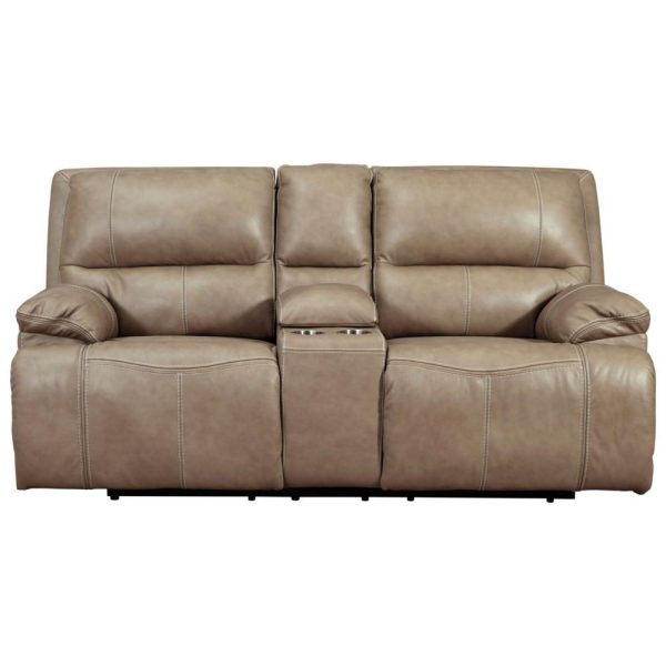 Leather Match Power Reclining Loveseat W/ Adj. Headrests  |  Reclining Loveseats Living Room Reclining Loveseats