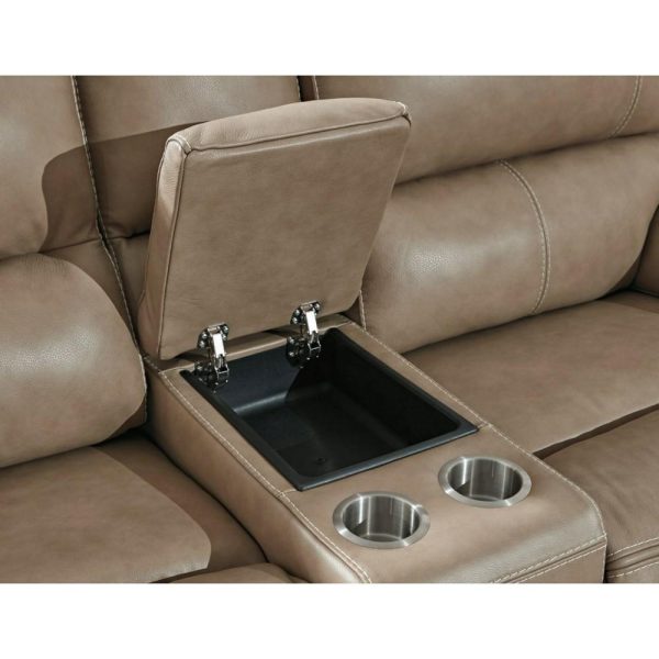 Leather Match Power Reclining Loveseat W/ Adj. Headrests  |  Reclining Loveseats Living Room Reclining Loveseats