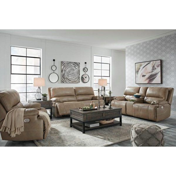 Leather Match Power Reclining Loveseat W/ Adj. Headrests  |  Reclining Loveseats Living Room Reclining Loveseats