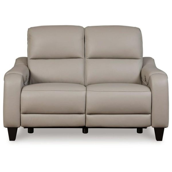 Leather Match Power Reclining Loveseat With Adjustable Headrests  |  Reclining Loveseats Living Room Reclining Loveseats