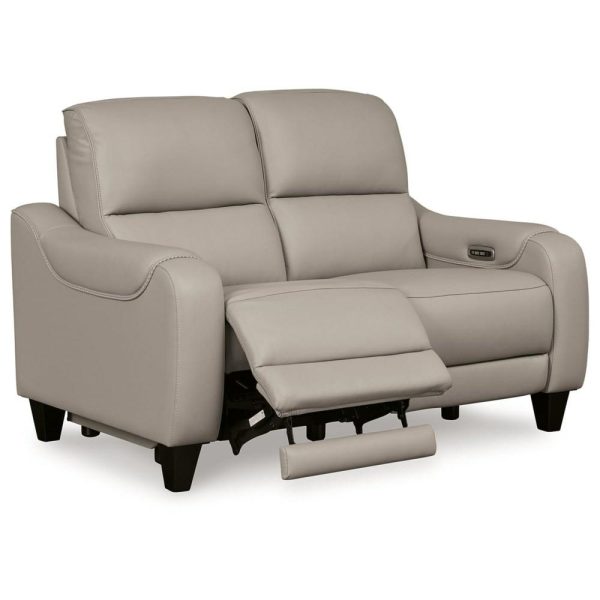 Leather Match Power Reclining Loveseat With Adjustable Headrests  |  Reclining Loveseats Living Room Reclining Loveseats