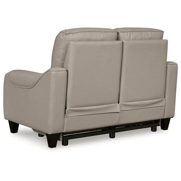 Leather Match Power Reclining Loveseat With Adjustable Headrests  |  Reclining Loveseats Living Room Reclining Loveseats