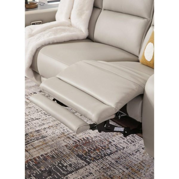 Leather Match Power Reclining Loveseat With Adjustable Headrests  |  Reclining Loveseats Living Room Reclining Loveseats