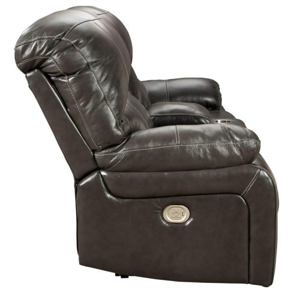 Leather Match Power Reclining Loveseat With Console & Adjustable Headrests  |  Reclining Loveseats Living Room Reclining Loveseats