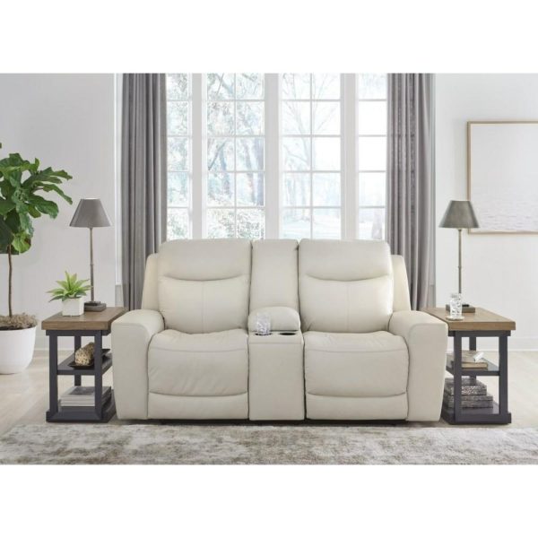 Leather Match Power Reclining Loveseat With Console  |  Reclining Loveseats Living Room Reclining Loveseats