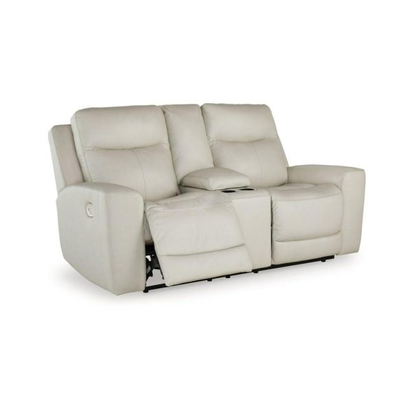 Leather Match Power Reclining Loveseat With Console  |  Reclining Loveseats Living Room Reclining Loveseats