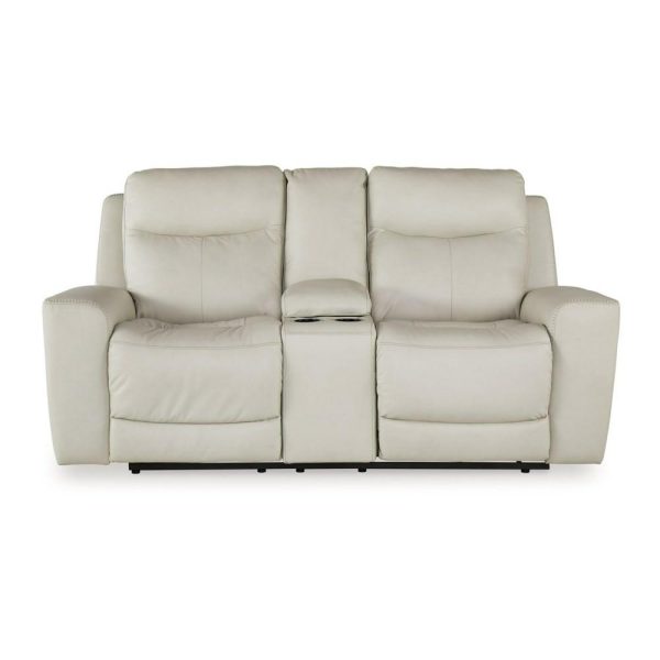 Leather Match Power Reclining Loveseat With Console  |  Reclining Loveseats Living Room Reclining Loveseats