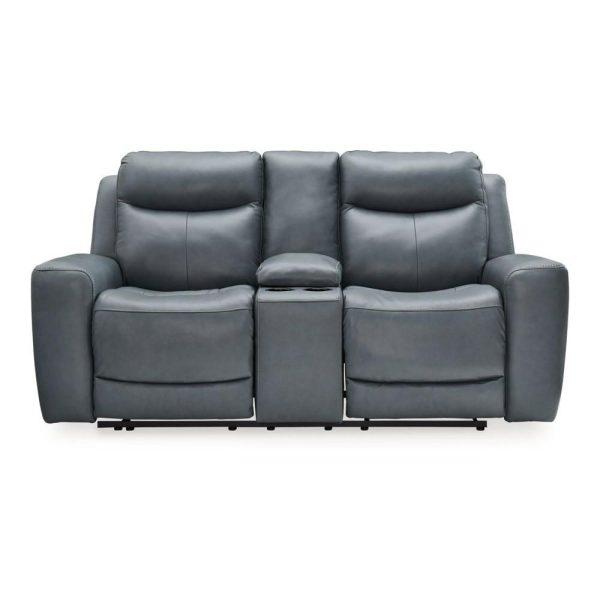 Leather Match Power Reclining Loveseat With Console  |  Reclining Loveseats Living Room Reclining Loveseats