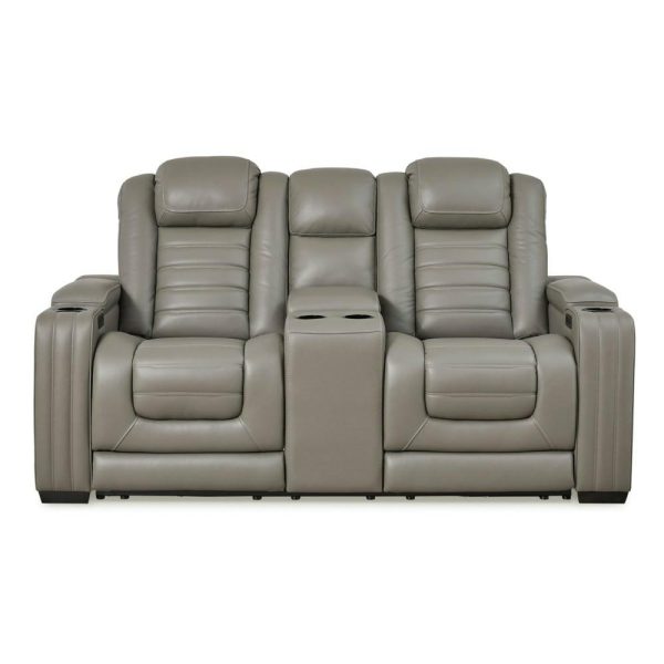 Leather Match Power Reclining Loveseat With Massage And Heat  |  Reclining Loveseats Living Room Reclining Loveseats