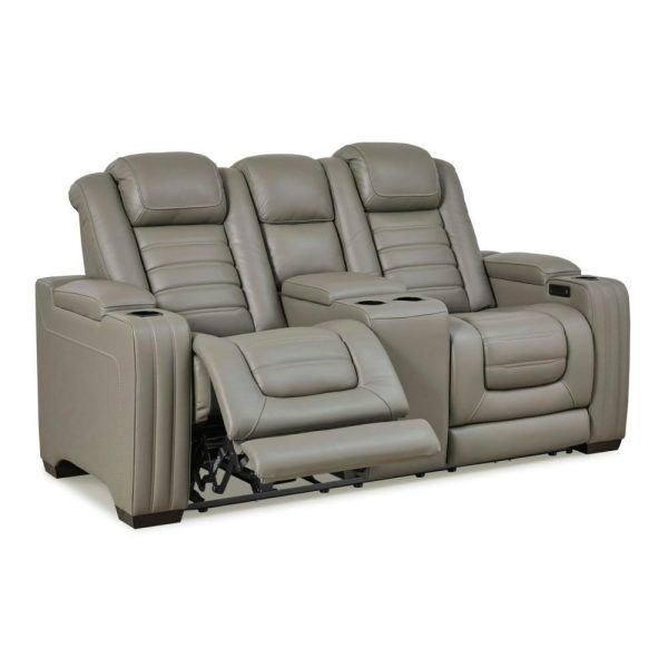 Leather Match Power Reclining Loveseat With Massage And Heat  |  Reclining Loveseats Living Room Reclining Loveseats