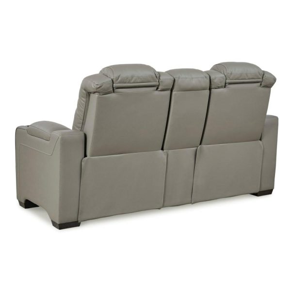 Leather Match Power Reclining Loveseat With Massage And Heat  |  Reclining Loveseats Living Room Reclining Loveseats