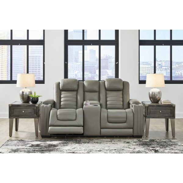 Leather Match Power Reclining Loveseat With Massage And Heat  |  Reclining Loveseats Living Room Reclining Loveseats