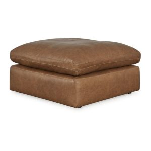 Leather Match Square Oversized Accent Ottoman  |  Ottomans Living Room Ottomans