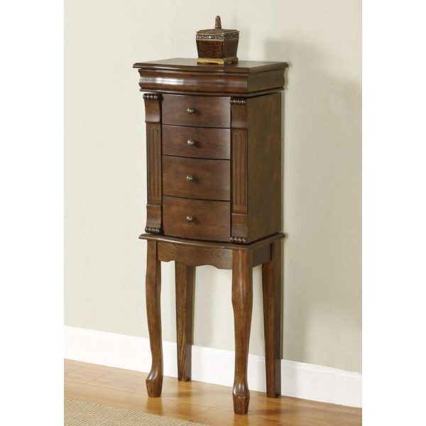 Louis Philippe “Walnut” Jewelry Armoire  |  Jewelry Armoires Bedroom Jewelry Armoires