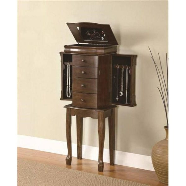 Louis Philippe “Walnut” Jewelry Armoire  |  Jewelry Armoires Bedroom Jewelry Armoires