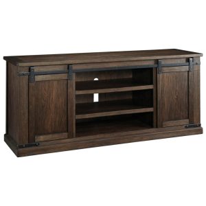 Mango Veneer Extra Large Tv Stand With Barn Doors  |  Tv Stands Living Room Tv Stands