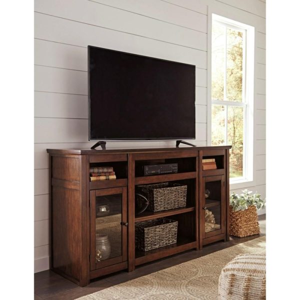 Mango Veneer Extra Large Tv Stand With Glass Doors  |  Tv Stands Living Room Tv Stands