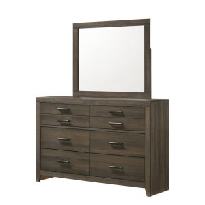 Marley Contemporary 6-Drawer Dresser & Mirror Set  |  Mirrored Dressers Bedroom Mirrored Dressers