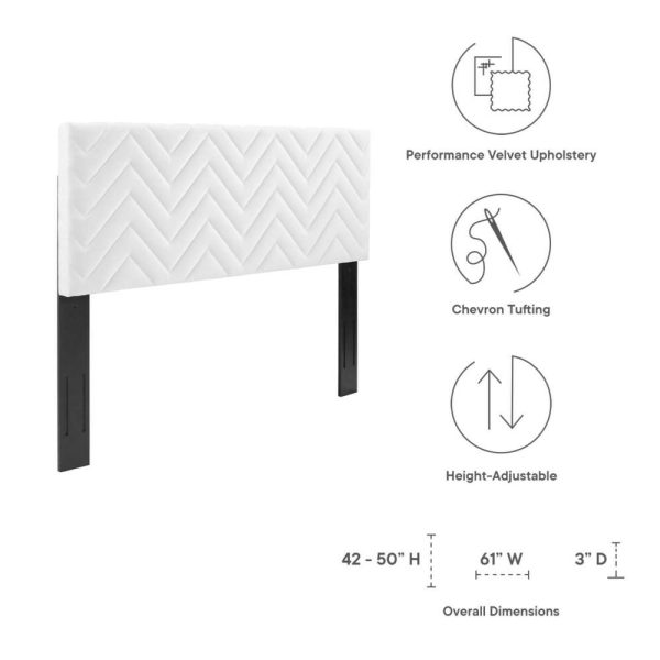 Mercy Chevron Tufted Performance Velvet Twin Headboard  |  Headboards Bedroom Headboards