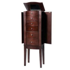 “Merlot” Jewelry Armoire With Top And Side Compartments  |  Jewelry Armoires Bedroom Jewelry Armoires