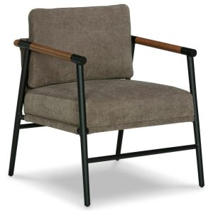 Metal Accent Chair With Wood Arms  |  Living Room Chairs Living Room Living Room Chairs