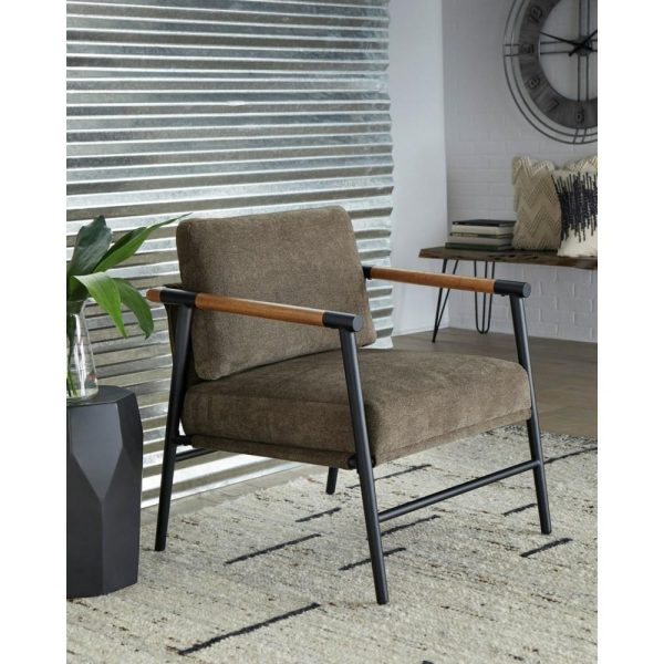 Metal Accent Chair With Wood Arms  |  Living Room Chairs Living Room Living Room Chairs