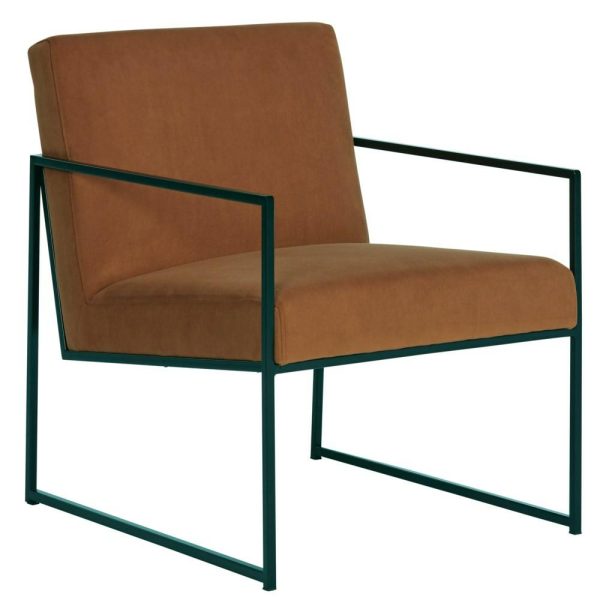 Metal Frame Accent Chair With Spice Velvet Fabric  |  Living Room Chairs Living Room Living Room Chairs