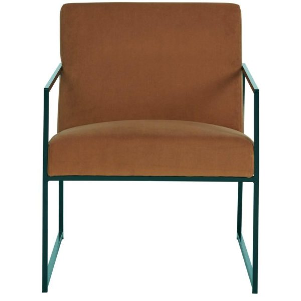 Metal Frame Accent Chair With Spice Velvet Fabric  |  Living Room Chairs Living Room Living Room Chairs