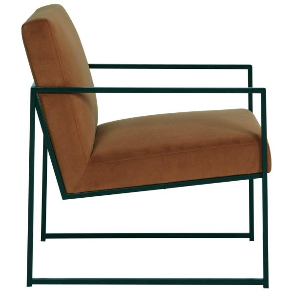 Metal Frame Accent Chair With Spice Velvet Fabric  |  Living Room Chairs Living Room Living Room Chairs