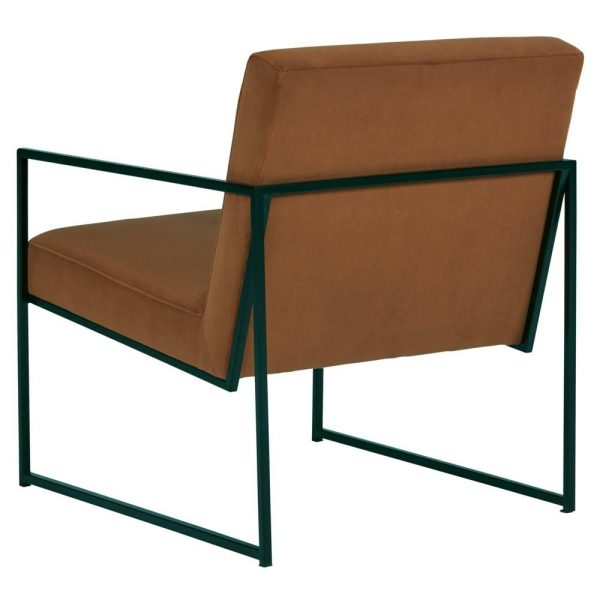 Metal Frame Accent Chair With Spice Velvet Fabric  |  Living Room Chairs Living Room Living Room Chairs