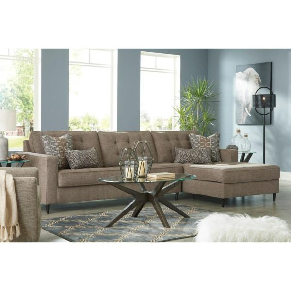 Mid Century Modern 3 Seat Sectional Sofa With Oversized Raf Chaise  |  Sectional Sofas Living Room Sectional Sofas