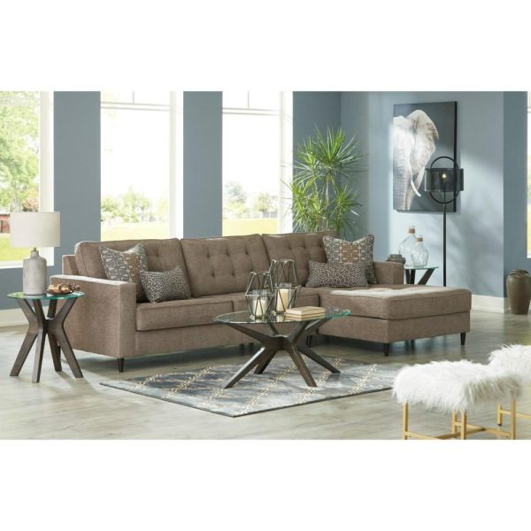 Mid Century Modern 3 Seat Sectional Sofa With Oversized Raf Chaise  |  Sectional Sofas Living Room Sectional Sofas