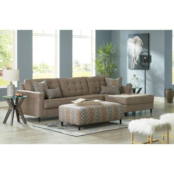 Mid Century Modern 3 Seat Sectional Sofa With Oversized Raf Chaise  |  Sectional Sofas Living Room Sectional Sofas