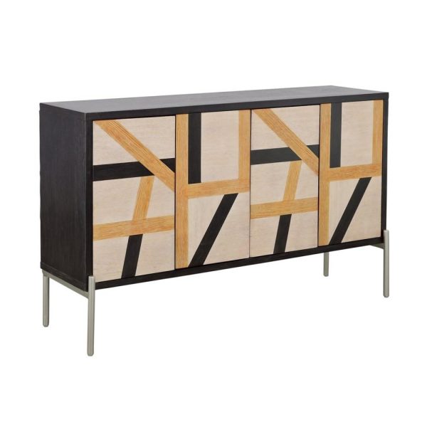 Mid-Century Modern Four Door Credenza  |  Accent Cabinets Accent Cabinets Accent Cabinets