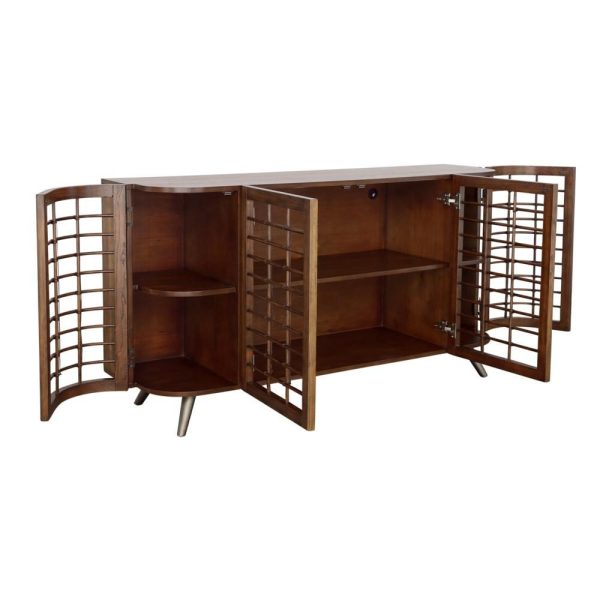 Mid-Century Modern Four Door Credenza  |  Accent Cabinets Accent Cabinets Accent Cabinets