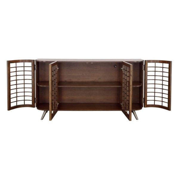 Mid-Century Modern Four Door Credenza  |  Accent Cabinets Accent Cabinets Accent Cabinets