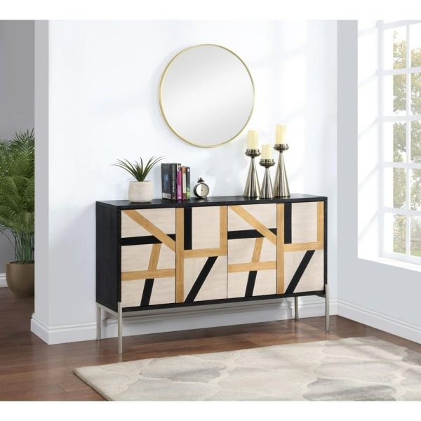 Mid-Century Modern Four Door Credenza  |  Accent Cabinets Accent Cabinets Accent Cabinets