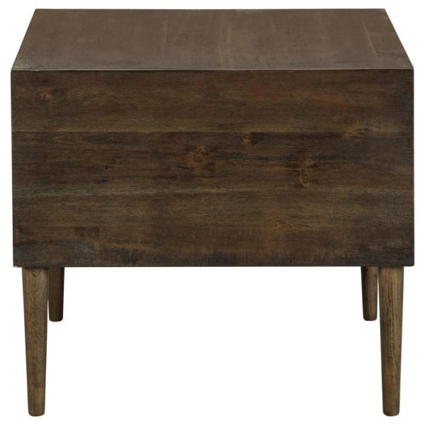 Mid-Century Modern Rectangular End Table With 2 Doors  |  End & Side Tables End & Side Tables End & Side Tables