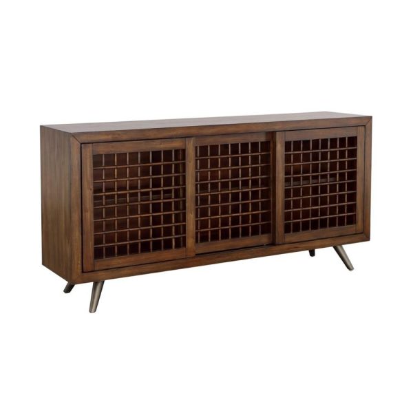 Mid-Century Modern Three Sliding Door Credenza  |  Accent Cabinets Accent Cabinets Accent Cabinets