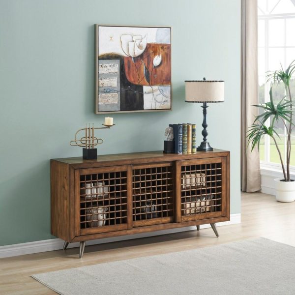 Mid-Century Modern Three Sliding Door Credenza  |  Accent Cabinets Accent Cabinets Accent Cabinets