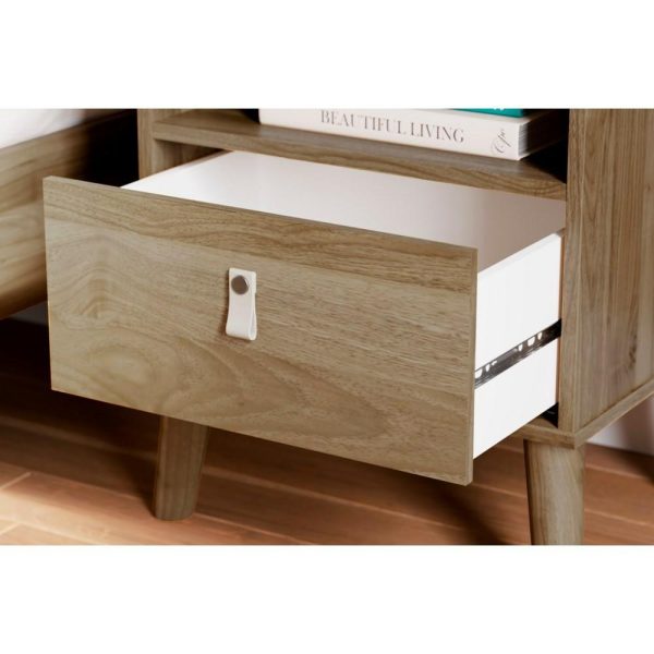 Nightstand With Faux Leather Pulls  |  Nightstands Bedroom Nightstands