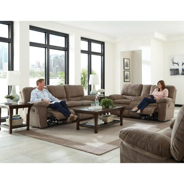 Power Lay Flat Reclining Console Loveseat  |  Reclining Loveseats Living Room Reclining Loveseats