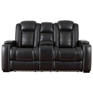 Power Reclining Loveseat W/ Console, Adjustable Headrests, & Theater Lighting  |  Reclining Loveseats Living Room Reclining Loveseats