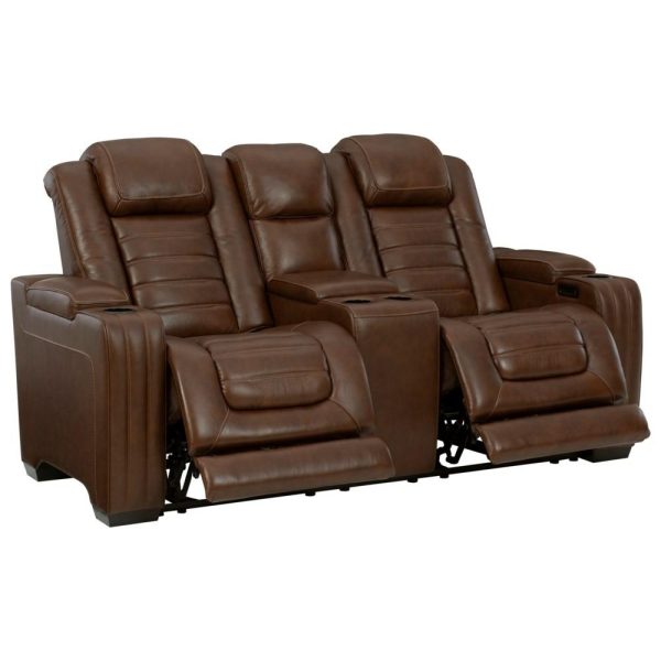 Power Reclining Loveseat With Adjustable Headrest And Built-In Massage And Heat Features  |  Reclining Loveseats Living Room Reclining Loveseats