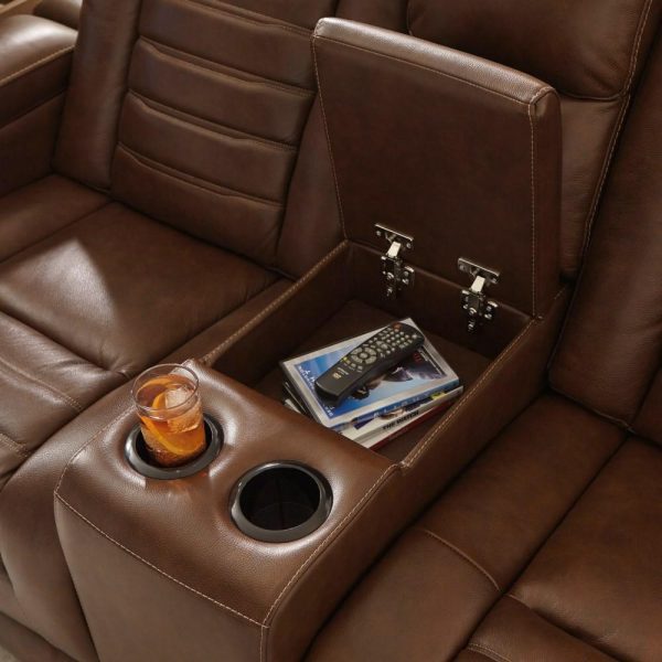 Power Reclining Loveseat With Adjustable Headrest And Built-In Massage And Heat Features  |  Reclining Loveseats Living Room Reclining Loveseats