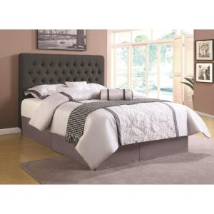 Queen Upholstered Headboard With Tufting In Light Color Fabric  |  Headboards Bedroom Headboards