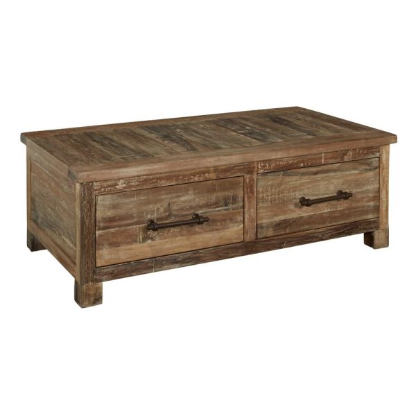 Reclaimed Wood Coffee Table With 4 Drawers  |  Coffee Tables Coffee Tables Coffee Tables