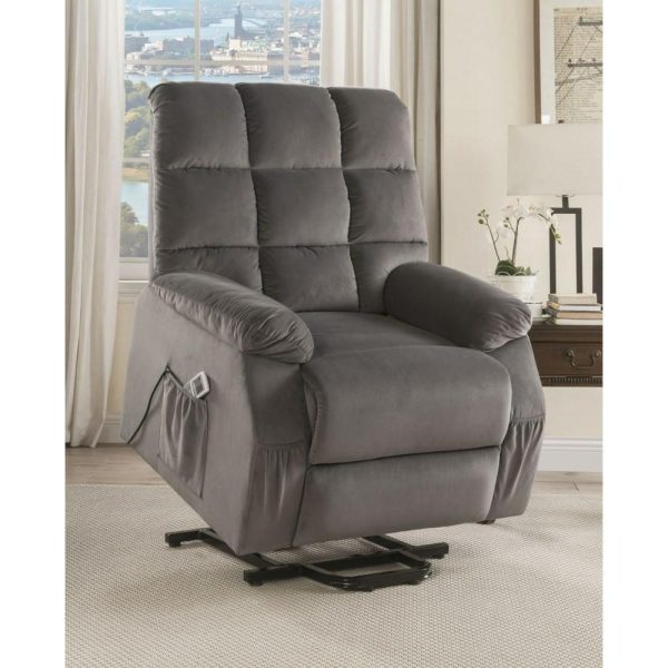 Recliner W/Power Lift & Massage  |  Lift Chairs Lift Chairs Gray Velvet 59263