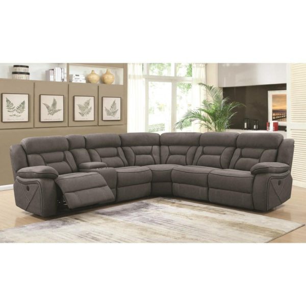 Reclining Power Sectional With Console  |  Sectional Sofas Living Room Sectional Sofas